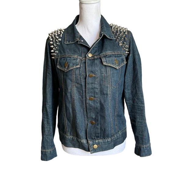 Forever 21 Studded Button Down Denim Jacket All Size - Picture 4 of 17